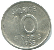 10 ORE 1955 SUÈDE SWEDEN ARGENT Pièce #AD048.2.F.A - Sweden