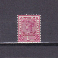 CAYMAN ISLANDS 1900, SG# 2, 1d Rose-carmine, Wmk Crown CA, QV, MH - Cayman Islands