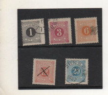 SUEDE   5 Timbres  Taxe   Y&T:  1, 2, 4, 5 Et  6  Oblitérés - Postage Due