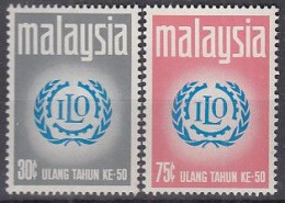 MALAYSIA  71-72, Postfrisch **, 50 Jahre Internationale Arbeitsorganisation (ILO) 1969, 1970 - Malaysia (1964-...)