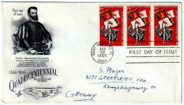 US Posted Envelope Quadricentennial Os St Augustine FLORIDA - 3 Stamps 5¢ 1965 - 1961-1970