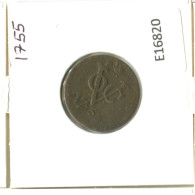 1755 WEST FRIESLAND VOC DUIT IINDES NÉERLANDAIS NETHERLANDS NEW YORK COLONIAL PENNY #E16820.8.F.A - Dutch East Indies