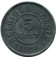 5 CENTIMES 1916 DUTCH Text BELGIEN BELGIUM Münze #BA416.D.A - 5 Centimes