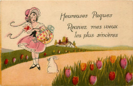 PÂQUES - HEUREUSES PÂQUES, RECEVEZ MES VŒUX LES PLUS SINCÈRES - CIRCULÉE EN 1928 - No 1368 - - Ostern