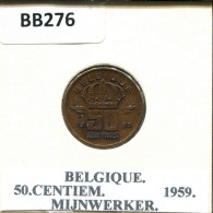 50 CENTIMES 1959 FRENCH Text BELGIUM Coin #BB276.U.A - 50 Centimes