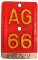 Velonummer Aargau AG 66 - Nummerplaten