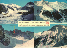 AXAMER LIZUM, MULTIPLE VIEWS, ARCHITECTURE, MOUNTAIN, ARCHITECTURE, SKI LIFT, HOTEL OLYMPIA, EMBLEM, AUSTRIA, POSTCARD - Autres & Non Classés