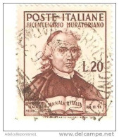 100079) Bicen. Morte Di Ludovico Antonio Muratori - 20 LIRE Usato La Vendita E Riferita A 1 Solo Francobollo A Caso - 1946-60: Used