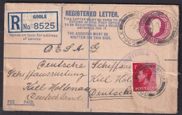 UNITED KINGDOM. 1936/Goole, Registered-letter, Uprated Postastationery Envelope/abroad Service. - Brieven En Documenten