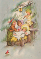ANGELO Natale Gesù Bambino Vintage Cartolina CPSM #PBP374.A - Angeli