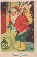 PAPÁ NOEL Feliz Año Navidad Vintage Tarjeta Postal CPSMPF #PKG300.A - Santa Claus