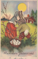 PASCUA CONEJO HUEVO Vintage Tarjeta Postal CPA #PKE287.A - Pâques