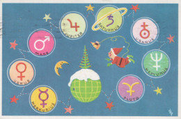 SANTA CLAUS Happy New Year Christmas GNOME Vintage Postcard CPA #PKE056.A - Kerstman