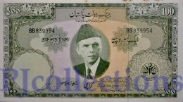PAKISTAN 100 RUPEES 1957 PICK 18c KARACHI AUNC W/PINHOLES & STAINES - Pakistan
