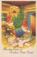 PÈRE NOËL Bonne Année Noël GNOME Vintage Carte Postale CPSMPF #PKD368.A - Kerstman