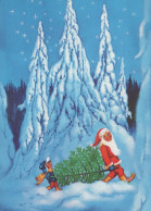 SANTA CLAUS CHILDREN CHRISTMAS Holidays Vintage Postcard CPSM #PAK271.GB - Santa Claus