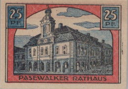 25 PFENNIG 1921 Stadt PASEWALK Pomerania UNC DEUTSCHLAND Notgeld Banknote #PB482 - [11] Emissioni Locali