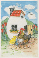 EASTER CHICKEN EGG Vintage Postcard CPSM #PBO831.GB - Pâques