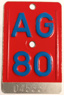 Velonummer Aargau AG 80 - Nummerplaten