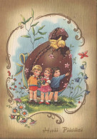 PÂQUES ENFANTS Vintage Carte Postale CPSM #PBO328.FR - Pasen