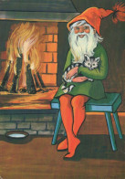 PÈRE NOËL Bonne Année Noël Vintage Carte Postale CPSM #PBL279.FR - Santa Claus