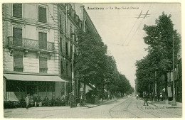 92 - B13010CPA - ASNIERES - La Rue Saint Denis, Café - Parfait état - HAUTS-DE-SEINE - Asnieres Sur Seine