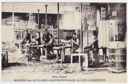 47 - T20571CPA - AGEN - Societe Des Ateliers D' Apprentissage -Atelier De Menuiserie - Très Bon état - LOT-ET-GARONNE - Agen