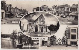 85 - B15822CPSM - CHALLANS - Vues Multiples - Rue Carnot, Place De Gaulle, Le Marais, Rue Gobin, Eglise - Très Bon état - Challans
