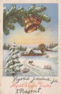 Neujahr Weihnachten BELL Vintage Ansichtskarte Postkarte CPSMPF #PKD697.DE - New Year