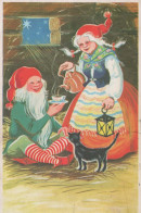 Neujahr Weihnachten GNOME Vintage Ansichtskarte Postkarte CPSM #PBM170.DE - Año Nuevo