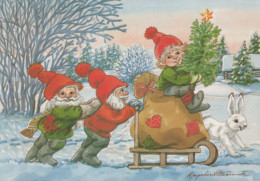 Neujahr Weihnachten GNOME Vintage Ansichtskarte Postkarte CPSM #PBL876.DE - Año Nuevo