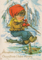 Neujahr Weihnachten KINDER Vintage Ansichtskarte Postkarte CPSM #PAW776.DE - Año Nuevo