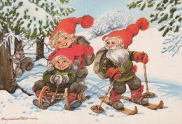 Neujahr Weihnachten GNOME Vintage Ansichtskarte Postkarte CPSM #PAW392.DE - Año Nuevo