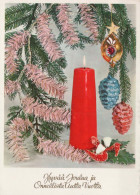 Neujahr Weihnachten KERZE Vintage Ansichtskarte Postkarte CPSM #PAV484.DE - Año Nuevo