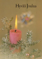 Buon Anno Natale CANDELA Vintage Cartolina CPSM #PAV357.IT - Nouvel An
