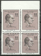 Turkey; 1966 Regular Stamp 90 K. ERROR "Imperf. Edge & Double Perf." - Ungebraucht