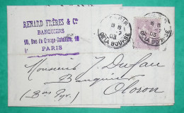 N°128 30C MOUCHON RETOUCHE LETTRE PARIS PLACE DE LA BOURSE POUR OLORON STE MARIE BASSES PYRENEES 1903 COVER FRANCE - 1900-02 Mouchon