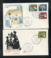 "BUNDESREPUBLIK DEUTSCHLAND" 1961, Mi. 369-372 "Haensel Und Gretel" Auf 2 FDC (L2226) - 1961-1970