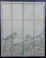 Topografische En Militaire Kaart STAFKAART LANGELEDE (Wachtebeke) Oudenburgsche Sluis Fort Francipany De Groote Kreek - Topographical Maps