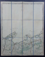 Topografische En Militaire Kaart STAFKAART LANGELEDE (Wachtebeke) Oudenburgsche Sluis Fort Francipany De Groote Kreek - Carte Topografiche