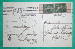 N°137 SEMEUSE PAIRE DE CARNET PAPIER GC CARTE POSTALE GRENOBLE ISERE PLACE GRENETTE LETTRE COVER FRANCE - 1906-38 Semeuse Camée