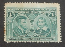 CANADA YT 86 NEUF(*)MNG+CHARNIERE "CARTIER ET CHAMPLAIN" ANNÉE 1908 COTE 15 - Unused Stamps