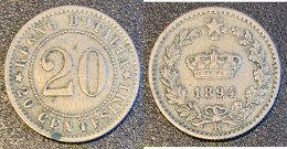2236 ITALIA 1894 20 CENTESIMI 1894 ITALI ITALY SILVER - Da Identificare