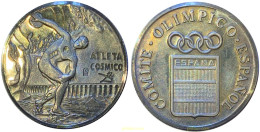 2104 ESPAÑA 1970 MEDALLA PLATA COMITE OLIMPICO ATLETA COSMICO - 10 Centesimi