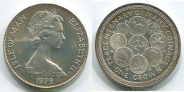 2112 MAN 1979 MAN 300 ANIVERSARIO 1 CROWN 1979 SILVER PLATA - Isle Of Man