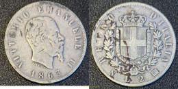 2242 ITALIA 1863 ITALIA 2 LIRE VICTOR EMMANUEL II 1863 NAPLES - Da Identificare