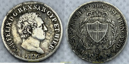 2299 ITALIA. CERDEÑA 1826 ITALIA REINO DE CERDEÑA SARDAIGNE 50 CENTESIMI CHARLES FELIX 1826 - Andere & Zonder Classificatie