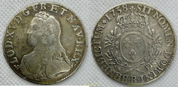 2310 FRANCIA 1738 LOUIS XV 1738 ECU B ROUEN - 470-751 Monnaies Mérovingiennes