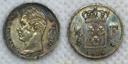 2430 FRANCIA 1828 FRANCE CHARLES X 1/4 FRANC 1828 - Other & Unclassified