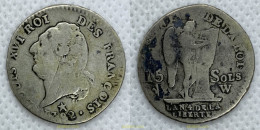 2500 FRANCIA 1792 LOUIS XVI 15 SOLS W LILLE - Sonstige & Ohne Zuordnung